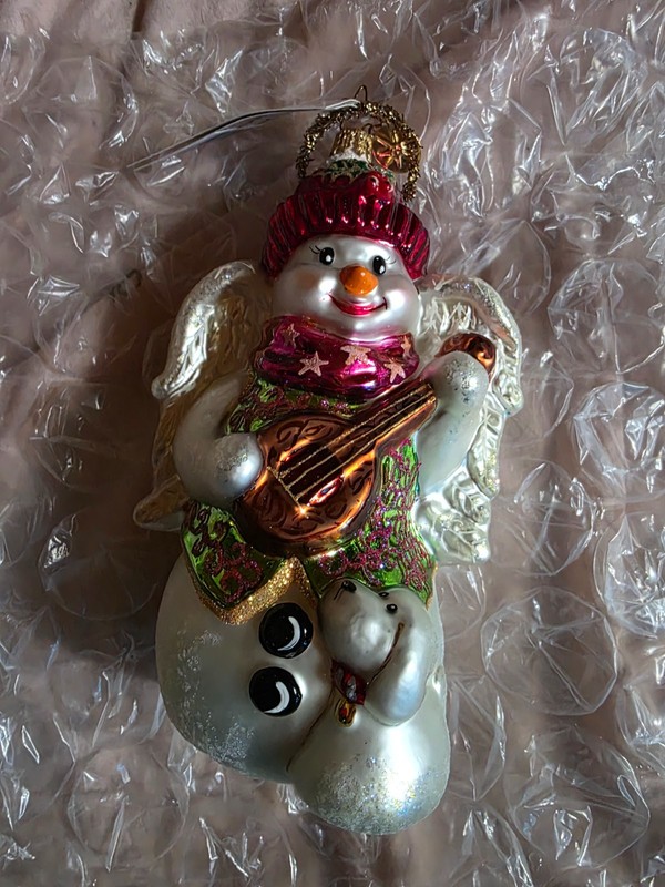 vintage christopher radko christmas ornaments angrl and dog