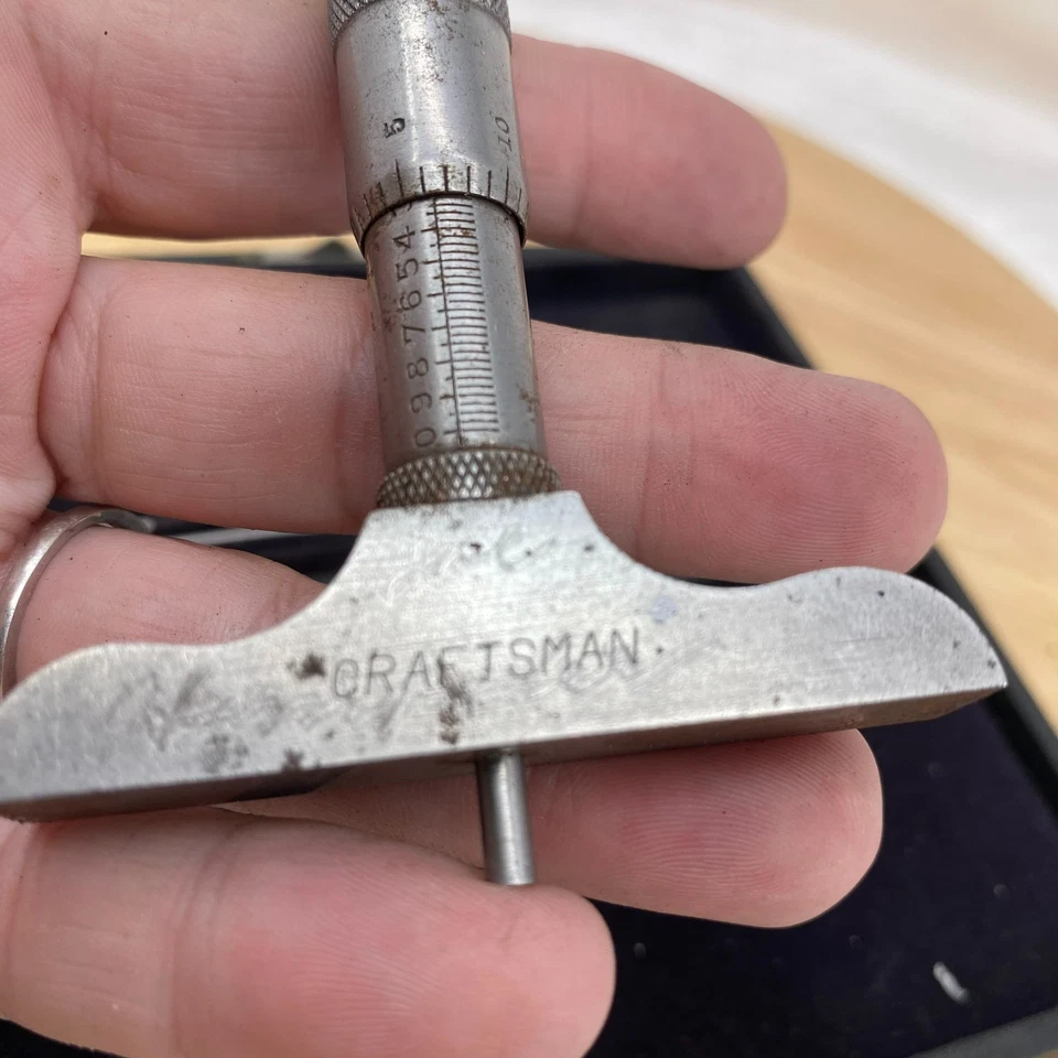 Craftsman Depth Micrometer Vintage Made In USA W/Case - Image 4 of 4