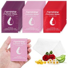 Feminine Wipes Individually Wrapped, Flushable, Travel Size for Women  Girls