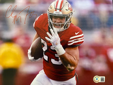 Christian McCaffrey Signed 8x10 Photo COA San Francisco 49ers Beckett