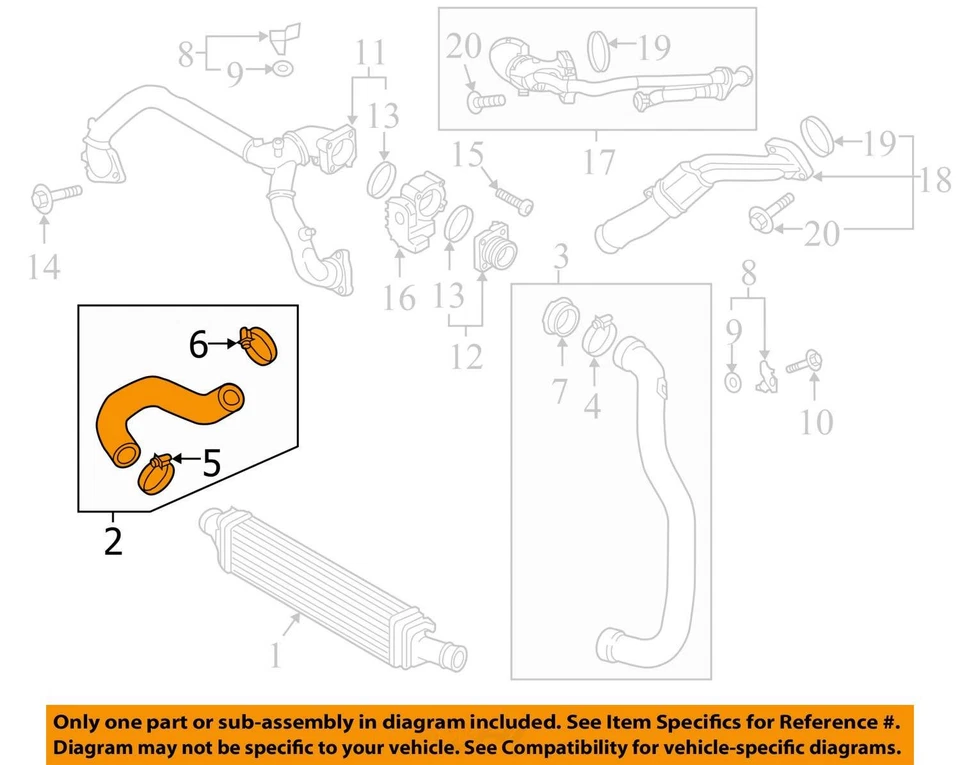 Conjunto de tubería de manguera intercooler lado derecho Audi A6 Allroad 2020-2024 OEM Foto 3 de 4