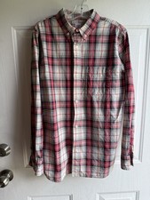 Gap Kids Boys Washed Blue Red White Button Down Shirt Size XXL 14-16