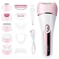 Epilator for Women, 6 in 1 Hair Removal Epilator, Shaver, Face Razor, Brush, ...
