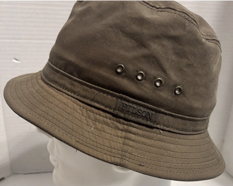 FILSON HAT Men's PACKER Waxed TIN CLOTH Canvas SAFARI  Medium HUNTING USA