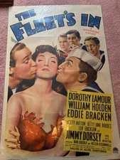 Vintage Movie Poster 1 SH "The Fleet's In" 1942 Dorothy Lamour William Holden