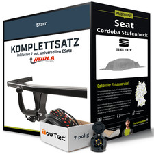 Für SEAT Cordoba Stufenheck 6K1,6K2 Anhängerkupplung starr +eSatz 7pol uni 96-