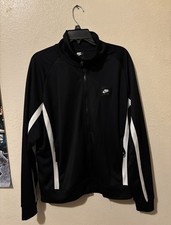 Nike Air Men's Black Track Jacket M Full Zip Pockets Stand-Up Collar