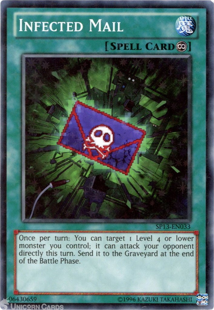 SP13-EN033 Infected Mail : Starfoil Rare UNL Edition Mint YuGiOh Card