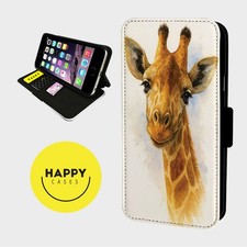 GIRAFFE AQUARELL KUNST - Kunstleder Klapp Handy Hülle Cover - iPhone/Samsung