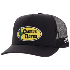 Hooey Mens Cactus Ropes Circle Patch Adjustable Snapback Cap Hat, Black