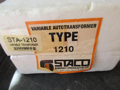 1210 STACO Variable Transformer Single Phase Input 120V Output 12 Amp New Open A