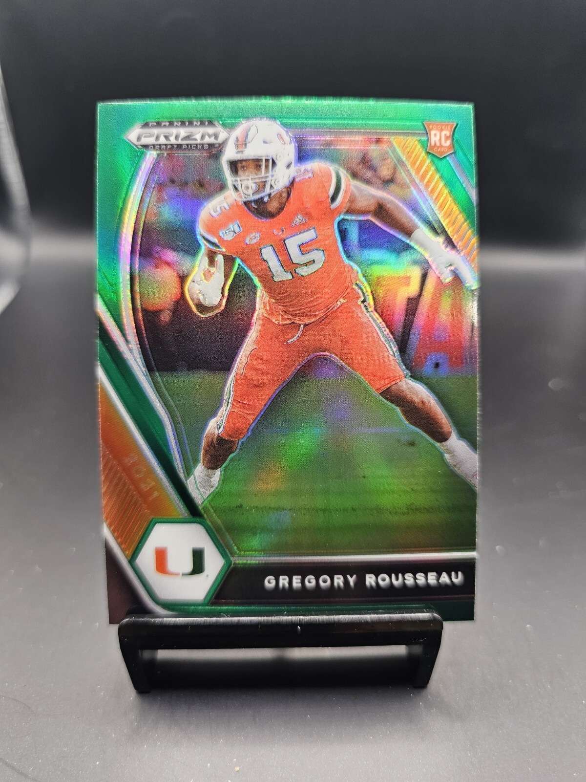 2021 Panini Prizm Draft Picks #144 Greg Rousseau Green Prizm RC Rookie