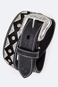 Men S Floral Tool Cowhide Leather Belt Heavy Duty Western