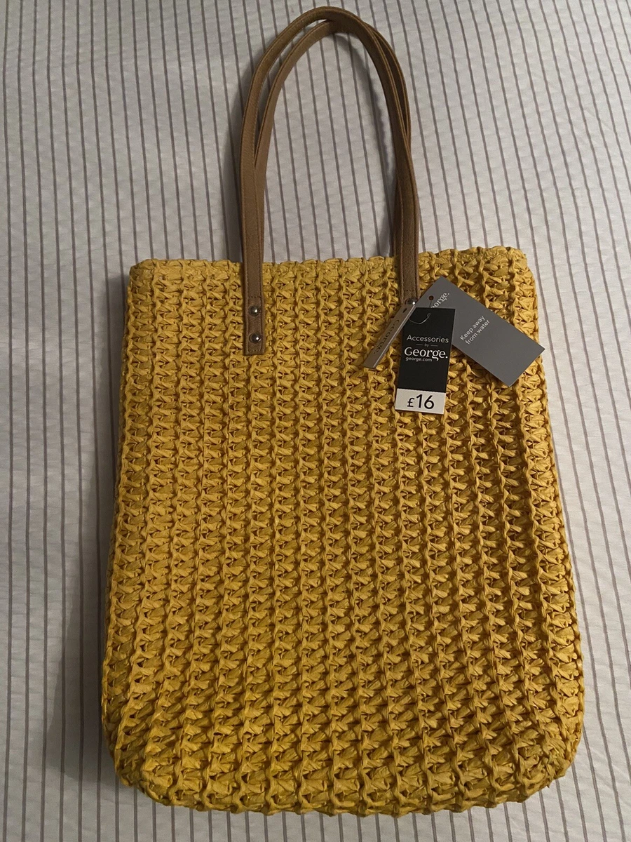 BNWT George Asda Ladies Yellow Beach Bag Summer Holiday