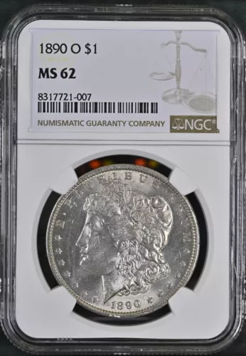 1890 O Morgan Silver Dollar $1 NGC MS 62 8317721-007