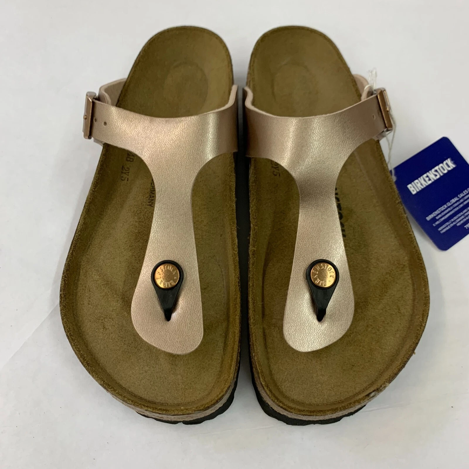 Birkenstock New w/ Box Gizeh Copper Birko Flor Regular Width - Select Size