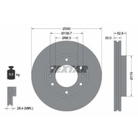 Textar 2X Bremsscheibe Vorne Ø300 Mm InnenbelüFtet FüR Hyundai H-1 Travel TQ