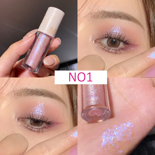 5Pcs Liquid Glitter Eyeshadow Set- Sparkling Metallic High Pigmented Glitter Eye - Picture 3 of 12