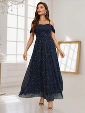 Long Blue Sparkly Dress In Size Large 