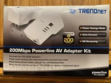 AV Adapter Kit TRENDnet TPL-303E2K - 200bps Powerline Complete NWT