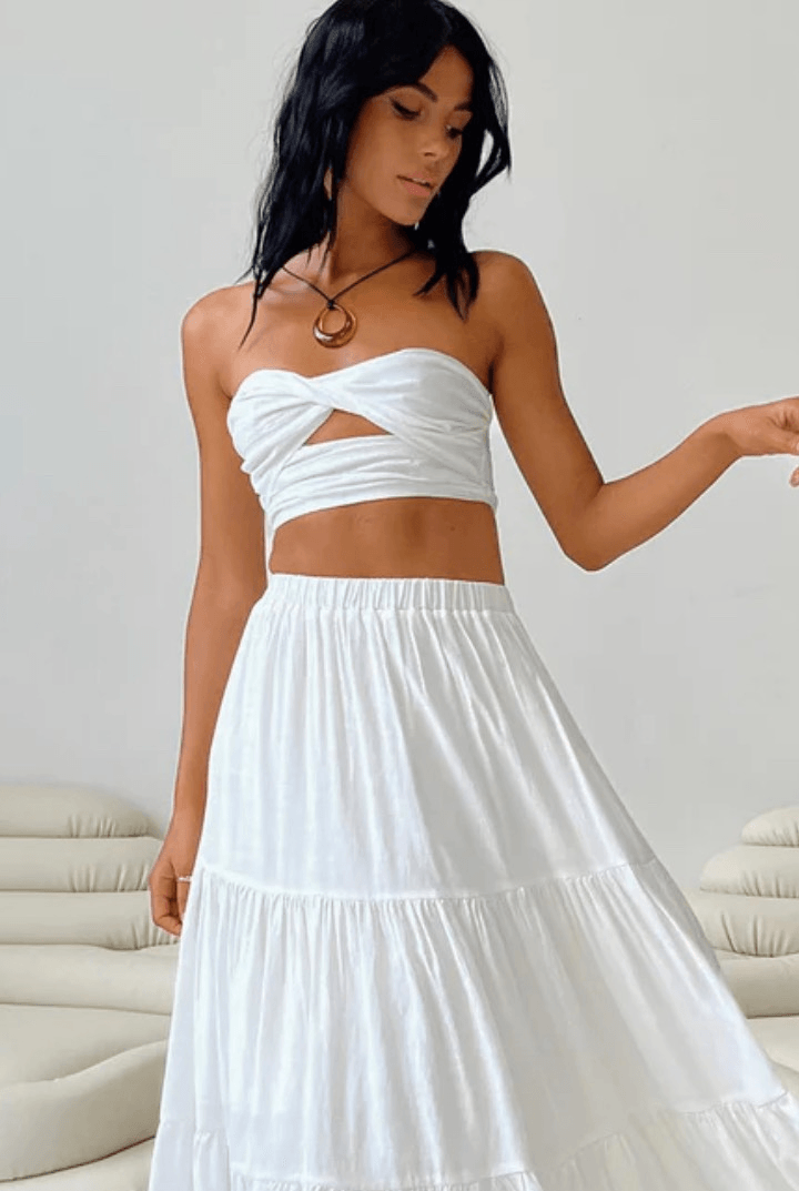 Princess Polly Allie Twist Front Cut Out Cropped Top White Nwot Size 8 |  eBay