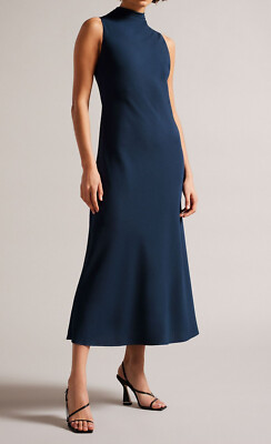 Ted Baker London Eleanar Cowl Neck Midi Slip Dress Sz 0 NWT $295 | eBay