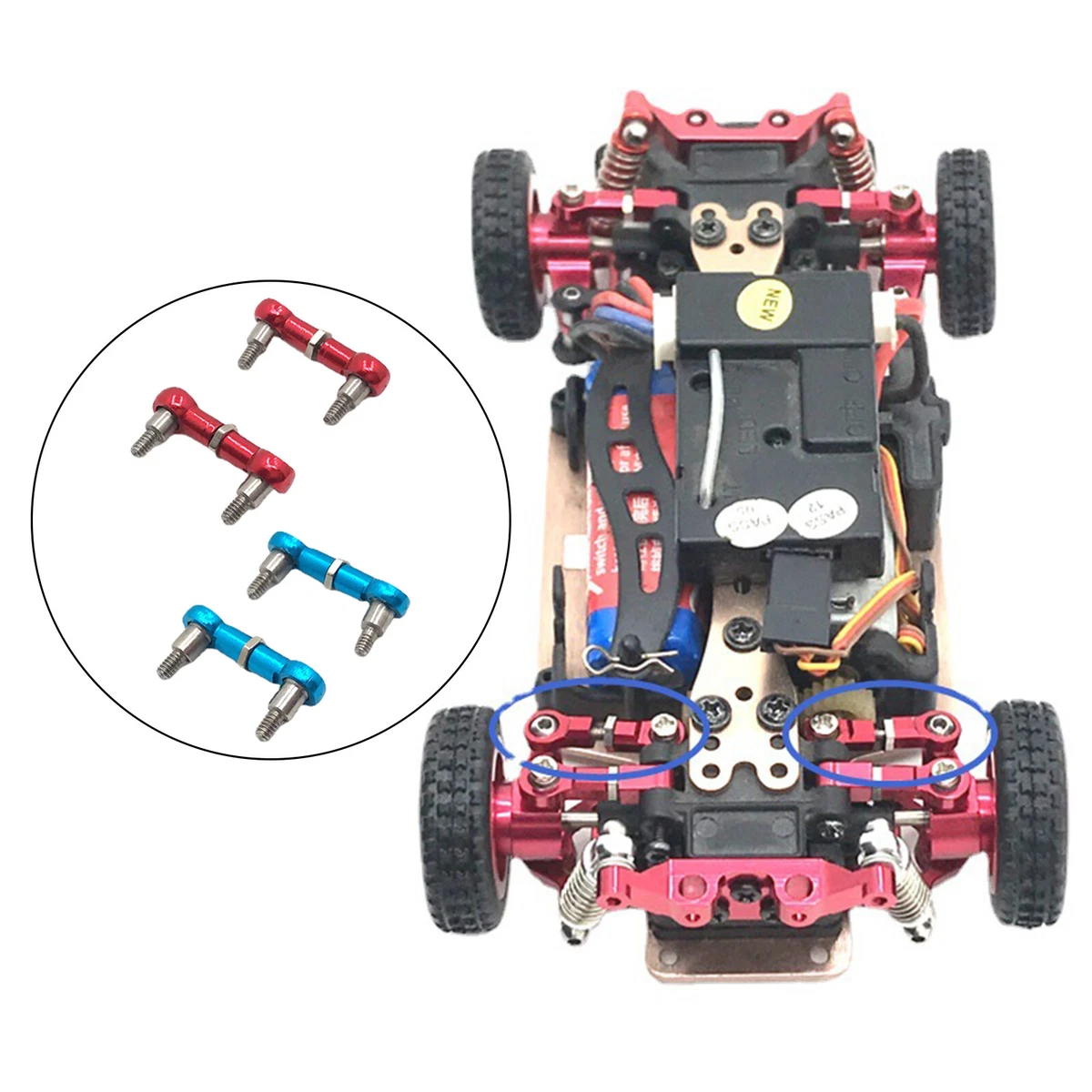2Pieces 1 28 Steering Linkage Pull Rod for Wltoys K969 K979 Upgraded Parts