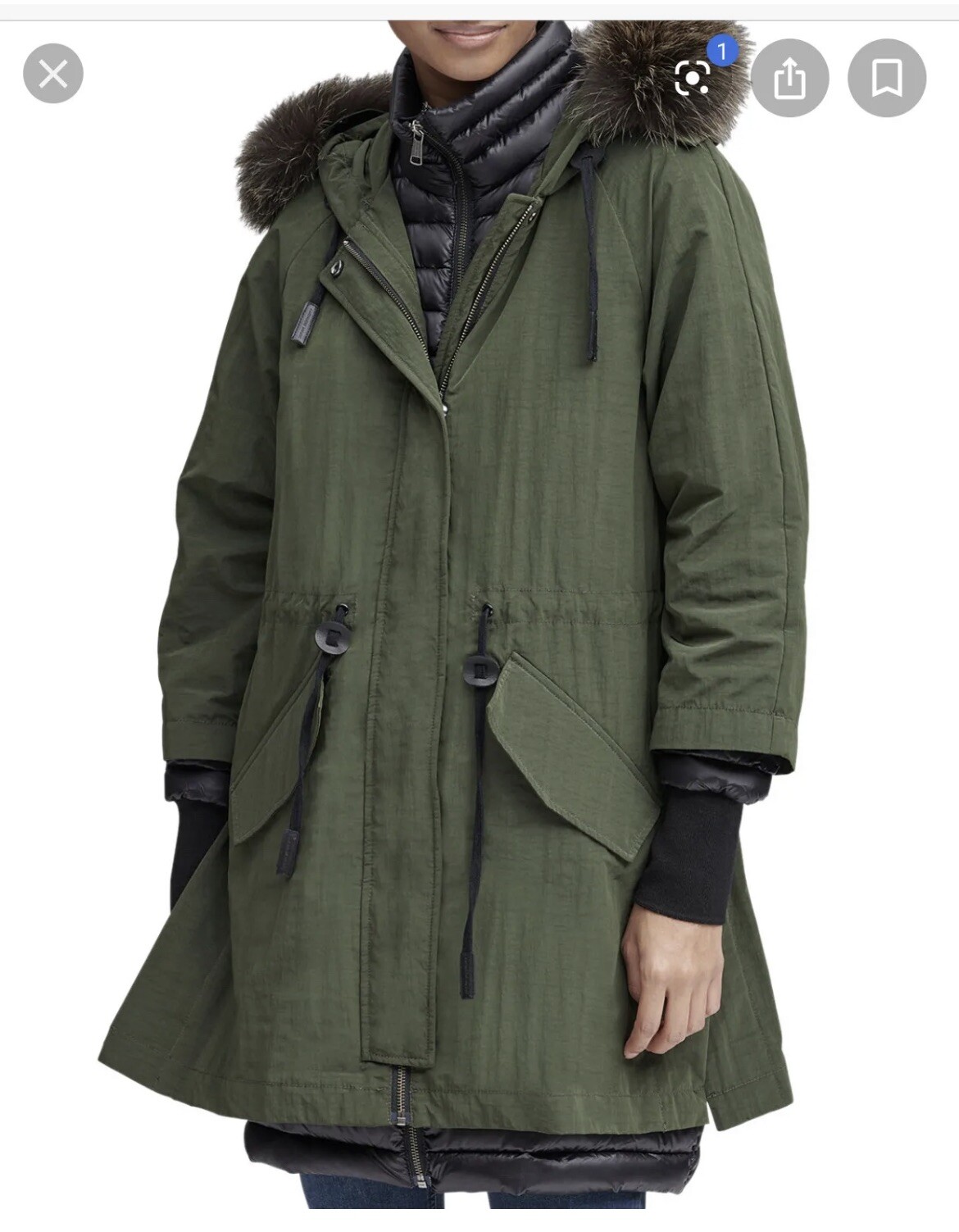 565$ Andrew Marc BRIXTON CRINKLE CLOTH DOWN PARKA Green, sz. Medium