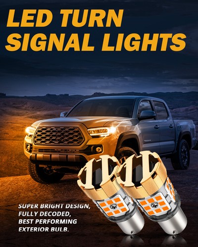 AUXBEAM Yellow 1157 LED Turn Signal Parking Light Bulb Canbus Anti-Hyper Flash - Picture 4 of 12