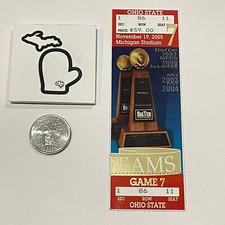 FULL 2005 Michigan v Ohio State THE GAME Original Football Ticket UofM OSU VG+