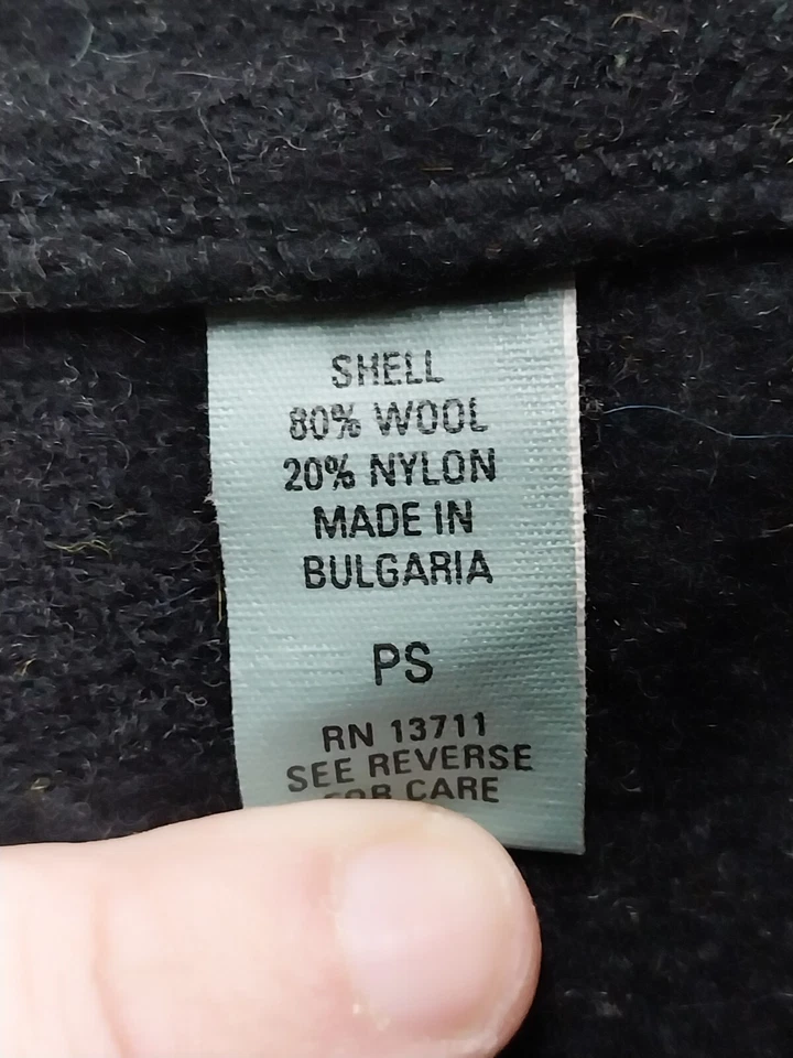 Marsh Landing Wool Jacket Women Size PS Toggle Shawl Collar Green Black - Image 4 of 4