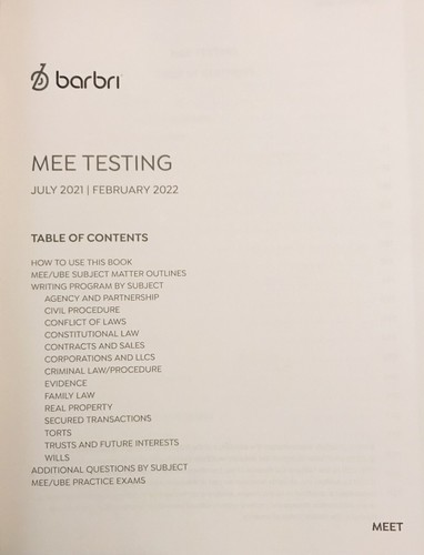 📚🆕❤ **BRAND NEW** 2021~2022 RECENT Barbri MEE Testing For ALL UBE ADOPTED ✅😎 - Bild 2 von 2