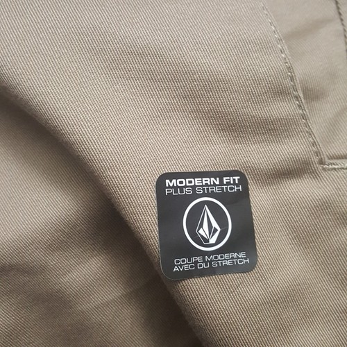 Volcom Mens Shorts Frickin Modern Fit Stretch Chino Khaki Tan Brown Size 38 NWT - Picture 4 of 7