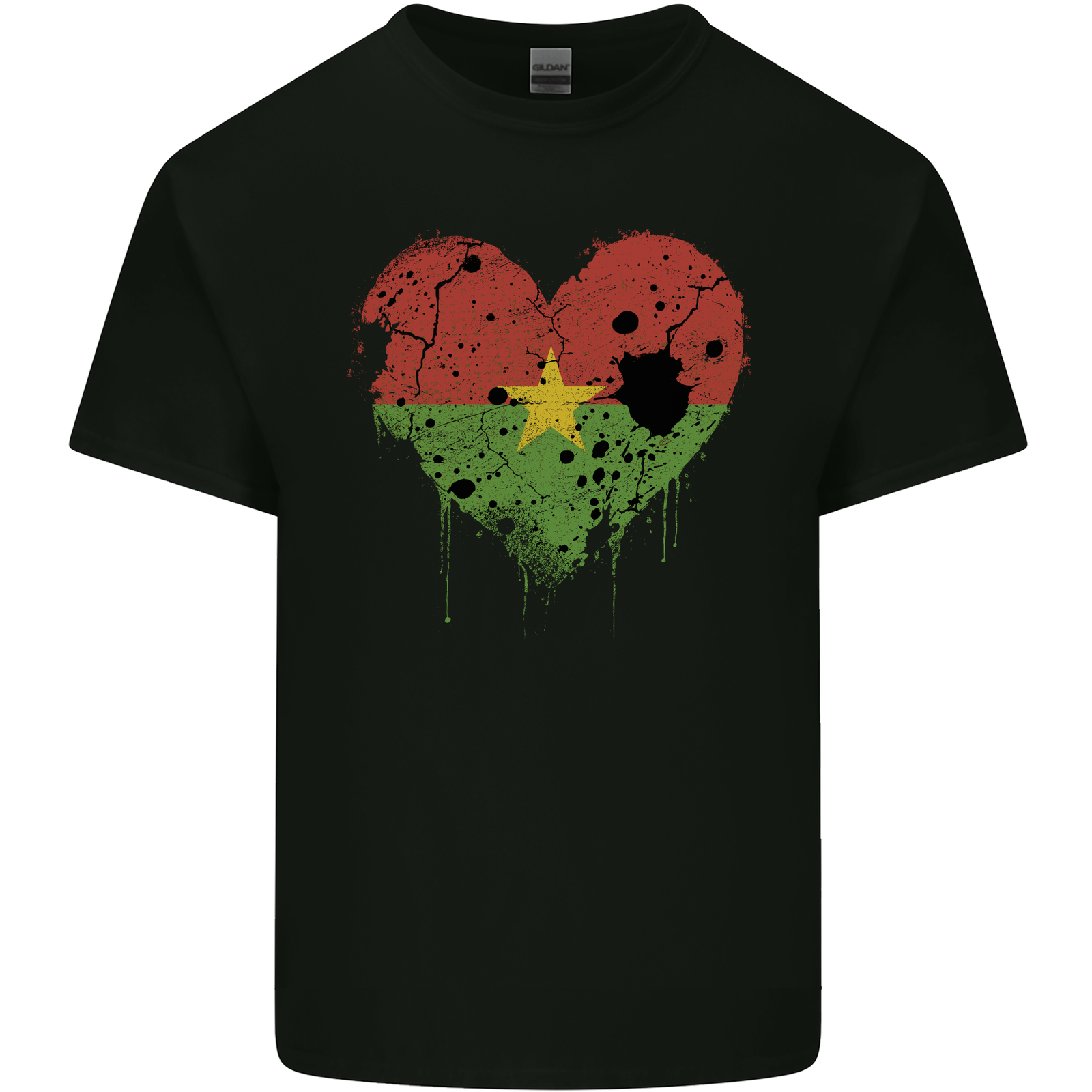 Love Burkina Faso Flag Day Football Mens Cotton T-Shirt Tee Top