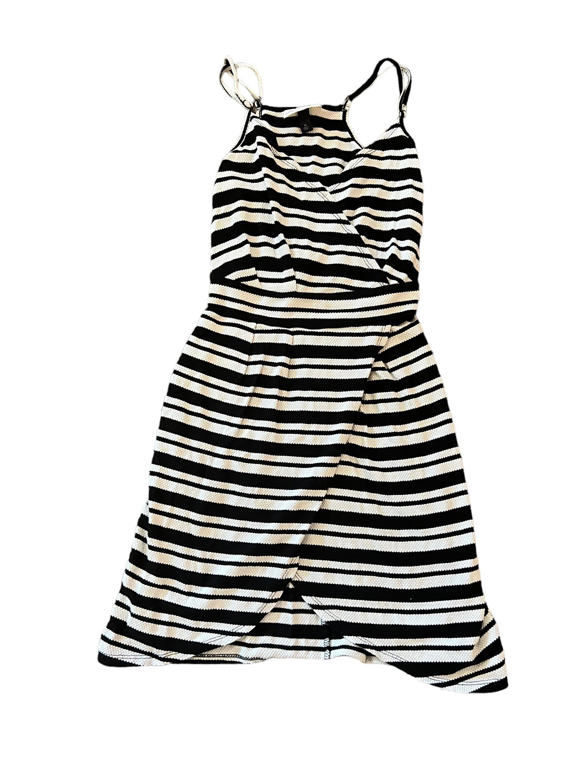 Universal Thread Black White Striped Spaghetti St… - image 1