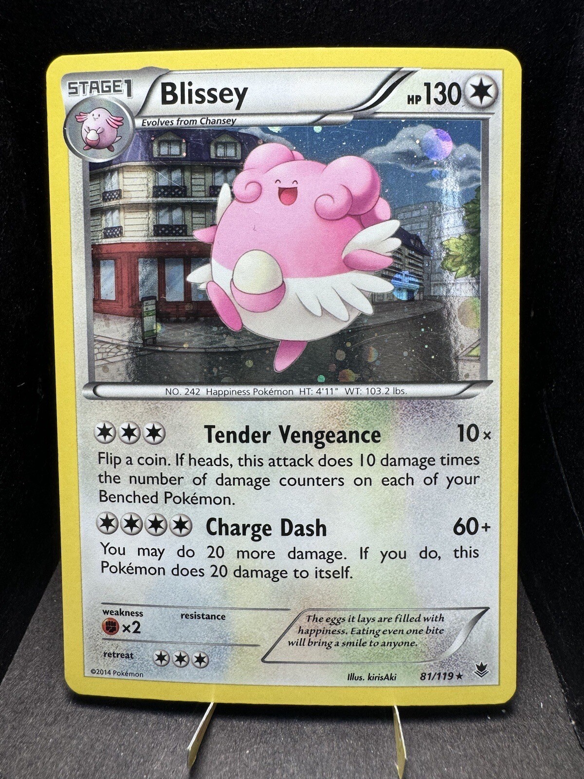 Pokemon TCG XY Phantom Forces Blissey 81/119 Cosmos Holo Rare SWIRL NM!