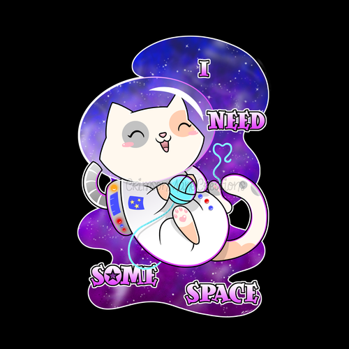 Space Cat T-Shirt Astronaut Kitty Galaxy Cute Gift - Kids Ladies Mens Sizes - Picture 6 of 9