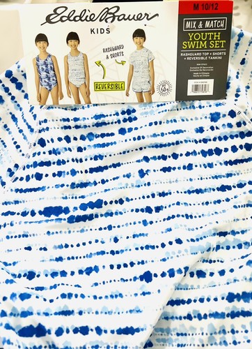 Eddie Bauer Youth Swim Set, Girl Reversible 4-pcs, size M 10/12 - NWT - Picture 13 of 16