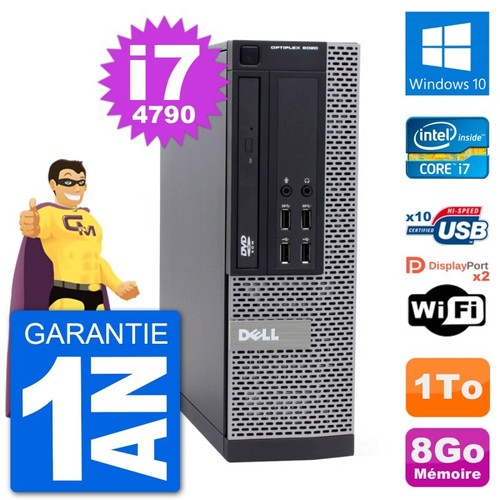 Unité centrale Dell 9020 SFF - Core i7 - RAM 32Go - SSD 500Go - Windows 10 Reconditionné