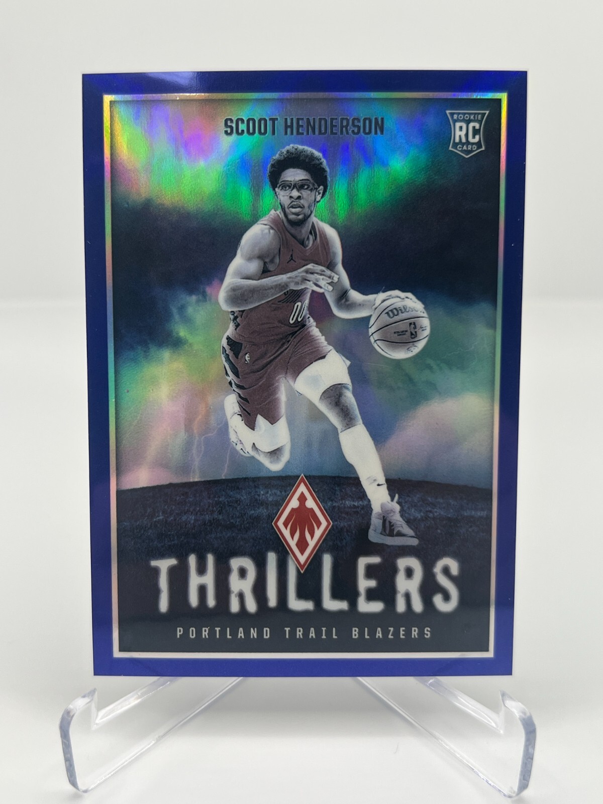 2023-24 PANINI PHOENIX SCOOT HENDERSON THRILLERS 12/25 BLUE NO. 10 TRAIL BLAZERS