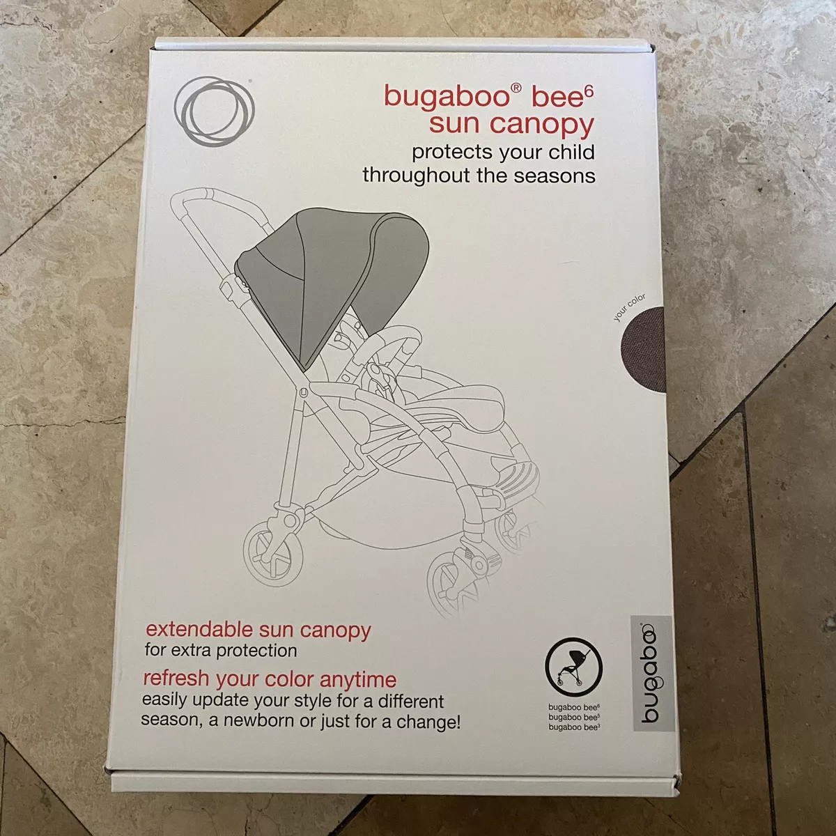 Bugaboo Bee 6 sun canopy Grey mélange