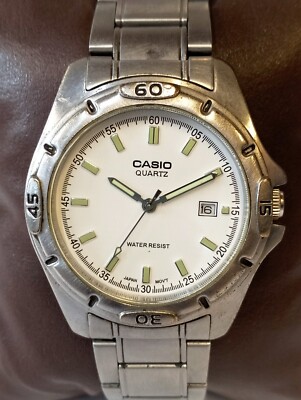 CASIO QUARTZ WHITE DIAL MTP-1244 JAPAN MEN'S FULL WORKING