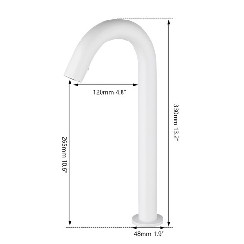 White Sensor Touchless Bathroom Sink Faucet Commercial Free Hands Mixer Taps - Picture 3 of 49