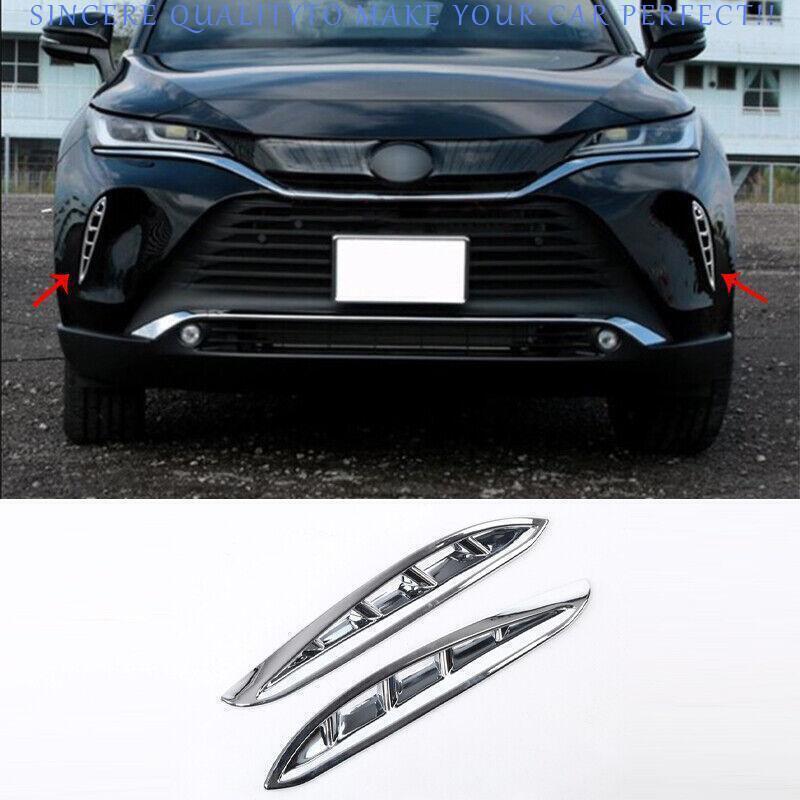 Chrome Fog Light Cover Trim for Toyota Venza Harrier 2021-2024 Front Bumper
