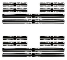 Union Jack 3D Dekor Gel UK Flaggen Aufkleber Set für Auto Motorrad : 12 Flaggen 