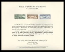 1971 ASDA National Postage Stamp Show NYC with 1930 Zeppelins SC16, SCCS B-14