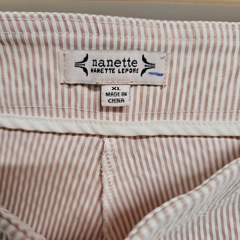 Pantalones Legging Nanette Lepore Rayas Elásticos Mujer Talla XL Algodón Rosa Foto 4 de 4