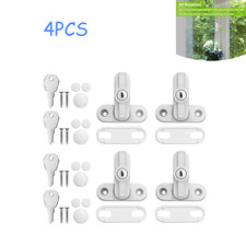 4PCS Security Restrictor T Type Window Safety Locks UPVC Door Sash Jammer UK