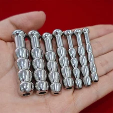 Metal Penis Plug Sounding Urethral Stretcher Through-Hole Rod Dilator Tube BDSM