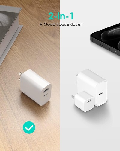 4PCS USB C Charger Block Fast Charging Multiport Adpater [PD 20W USB-C & QC - 第 4/12 張圖片